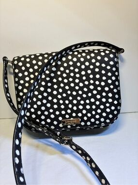 Kate Spade New York Handbag Carsen Musical Dot Crossbody Purse Black White Dot